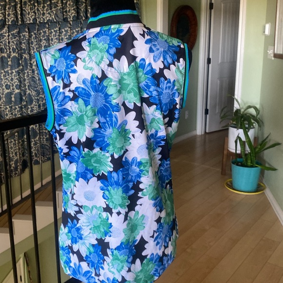 Callaway Floral Sleeveless Zip Golf Polo - Picture 6 of 8